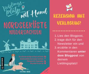 Buchcover Lieblingsplätze mit Hund Nordseeküste Niedersachsen Stefanie Heins PfotenHafen Hundetraining